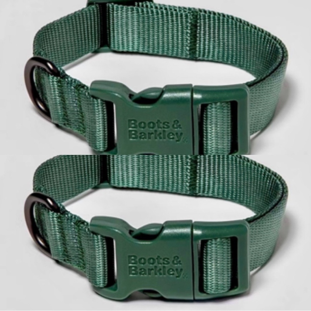 2-Boots & Barkley Small Green Dog Collars NWT